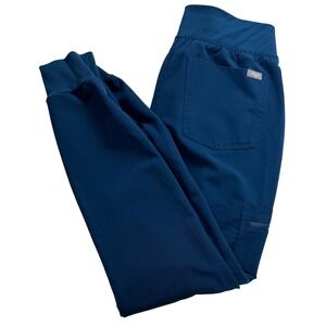 FIGS Zamora Jogger Scrub Pants Womens XS Blue Contrast Drawstring